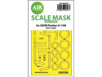 1/48 Su-30SM Flanker-H one-sided express fit mask for Kitty Hawk