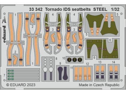 Tornado IDS seatbelts STEEL 1/32 recommended for ITALERI