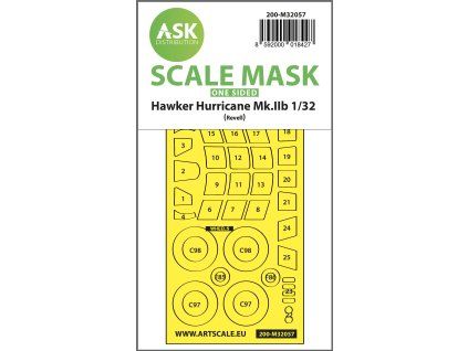1/32 Hawker Hurricane Mk.IIB one-sided express masks for Revell