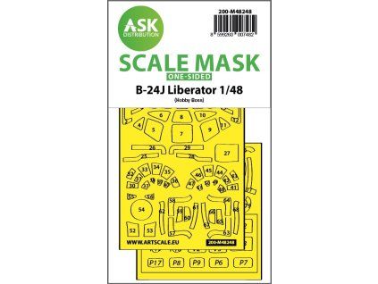 1/48 B-24J Liberator one-sided express fit mask for Hobby Boss