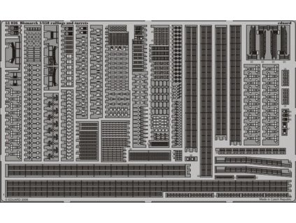 1/350 Bismarck railings and turrets  for REVELL kit