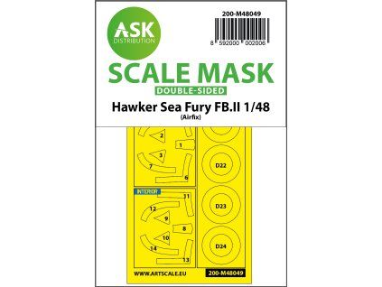 1/48 Hawker Sea Fury FB.11 double-sided mask for Airfix