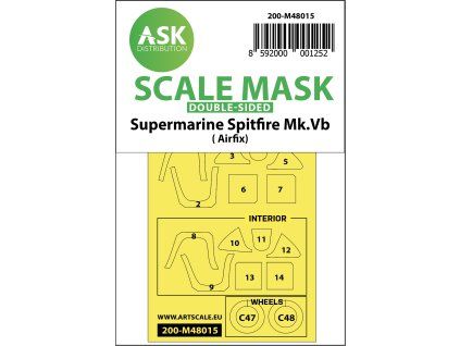 1/48 Spitfire Mk.Vb double-sided painting mask for Airfix