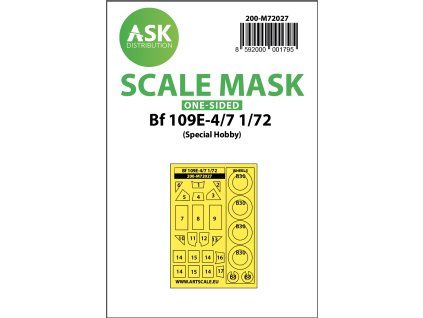 1/72 Bf 109E-4/7 one-sided painting mask for Special Hobby