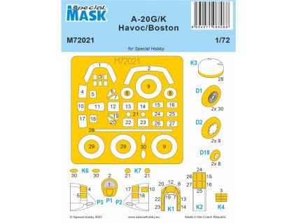 1/72 A-20G/K Havoc/Boston MASK