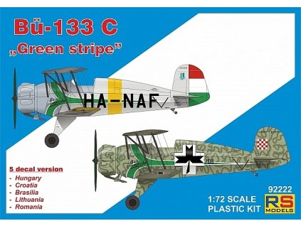 1/72 Bücker 133 C "Green Stripe" - 5 decal v. for Hunga., Crotia, Brasilia, Lithu, Roman.