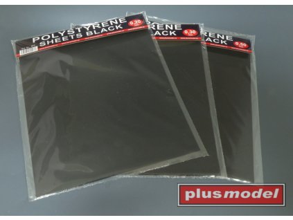 Plastic plates black 0,5 mm big 190x220 mm