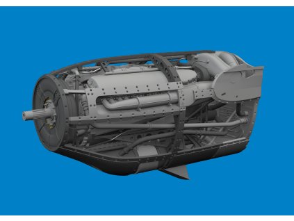 P-38F/G left engine PRINT 1/48 recommended for TAMIYA