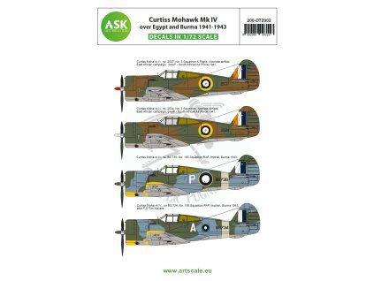 1/72 Curtiss Mohawk IV over Egypt and Burma 1941-1943