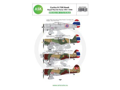 1/72 Curtiss H-75N Hawk Royal Thai Air Force 1941-1944