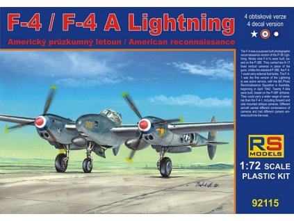 Plastikový model letadla 1/72 F-4/F-4A Lightning 4 decal v. for USA, France, Australia