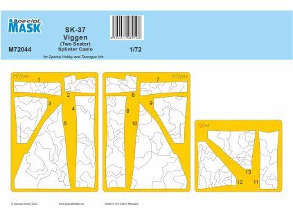 1/72 SK-37 Viggen (Two Seater) Splinter Camo MASK