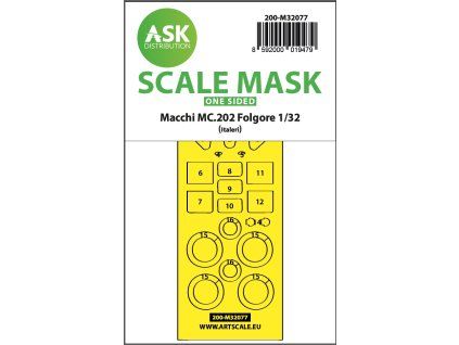 1/32 Macchi MC.202 Folgore one-sided express fit mask for Italeri