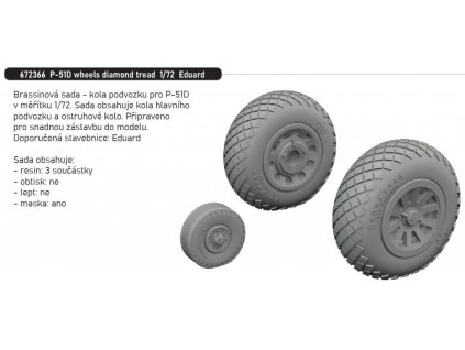 P-51D wheels diamond tread 1/72 recommended for EDUARD