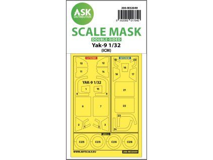 1/32 Yak-9 double-sided pre-cutted mask for ICM