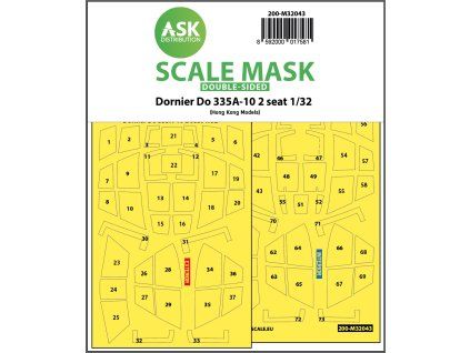 1/32 Dornier Do 335A-10 two seater double-sided mask for HK Models