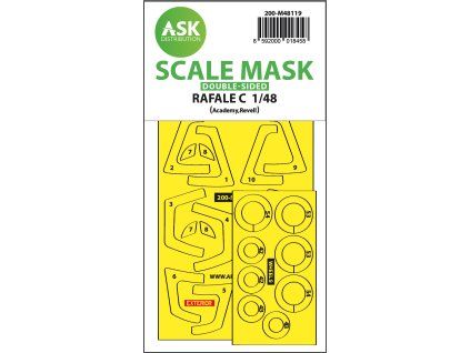 1/48 Rafale C double-sided express mask, self-adhesive and pre-cutted for Academy