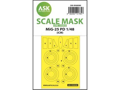 1/48 MiG-25 PD one-sided mask self-adhesive pre-cutted for ICM