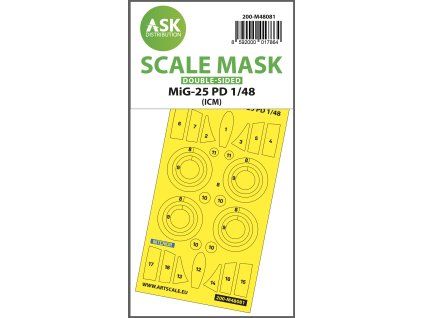 1/48 MiG-25 PD double-sided mask self-adhesive pre-cutted for ICM