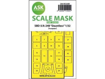 1/32 SBD-5/A-24B Dauntless one-sided express fit mask for Trumpeter