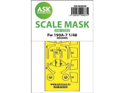 1/48 Fw 190A-7 one-sided express fit mask for Eduard
