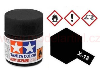 Tamiya 81518 Acrylic Mini X-18 Semi Gloss Black