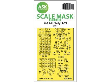 1/72 Ki-21lb Sally one-sided pre-cuttet mask for ICM