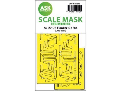 1/48 Su-27UB Flanker-C double-sided express fit mask for Kitty Hawk