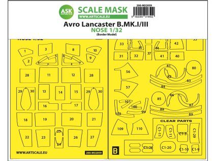 1/32 Avro Lancaster Nose kit express self adhesive masks for Border Model