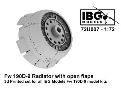 1/72 Radiator with open flaps for Fw 190D-9 (3d printed)