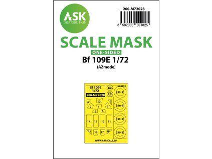 1/72 Bf 109E one-sided painting mask for AZ Model