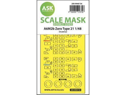 1/48 A6M2b Zero Type 21 double-sided express mask for Academy