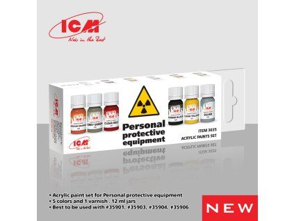 ICM Personal protective equipment - acrylic paint set 6 bottles x 12 ml