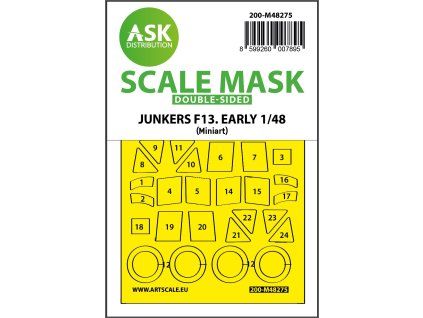 1/48 Junkers F-13 double-sided express fit mask for Miniart