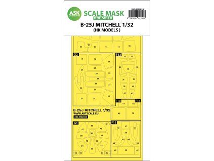 1/32 B-25J Mitchell one-sided mask for HK Models