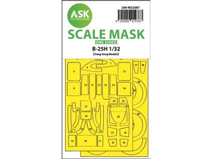 1/32 B-25H Mitchell one-sided mask for HK Models
