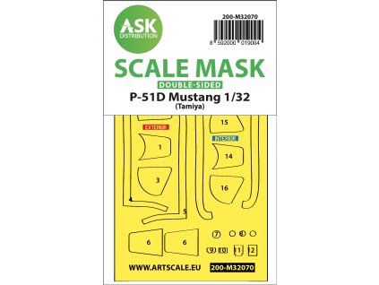1/32 P-51D Mustang double-sided fit mask for Tamiya