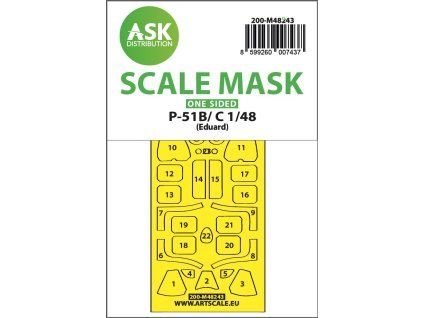 1/48 P-51B/C Mustang one-sided express fit mask for Eduard