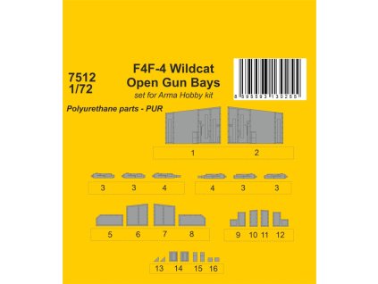 1/72 F4F-4 Wildcat Open Gun Bays / for Arma Hobby kit