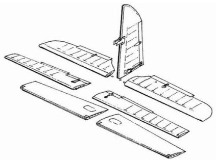 1/48 Me 410 B - control surfaces set for REV - MON