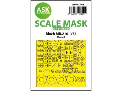 1/72 Bloch MB.210 one-sided fit express mask for FRROM, Special Hobby