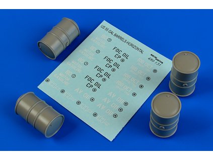 1/48 US 55 gallon barrels (horizontal position)