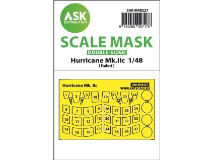 1/48 Hawker Hurricane Mk.IIc double-sided express mask for Italeri