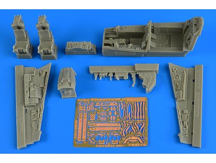 1/48 F-4J Phantom II (early v.) cockpit set for ZOUKEI-MURA kit