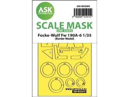 1/35 Fw 190A-6 one-sided painting mask for Border Model
