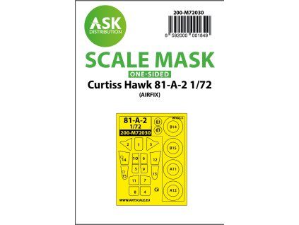 1/72 Curtiss Hawk 81-A-2 one-sided painting mask for Airfix