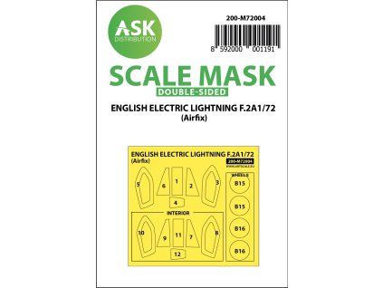 1/72 EE Lightning F.2A double-sided painting mask for Airfix