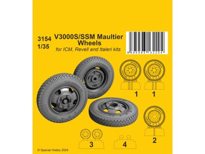 1/35 V3000S/SSM Maultier Wheels / for ICM kits