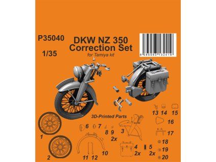 1/35 DKW NZ 350 Correction Set / for Tamiya kit