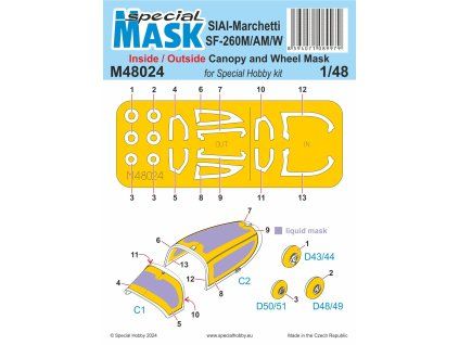 1/48 SIAI-Marchetti SF-260M/AM/W INSIDE/OUTSIDE MASK